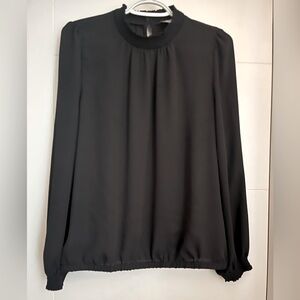 LOFT Black Blouse with Long Sleeves